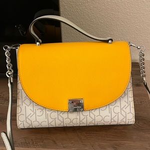 Orange and cream Calvin Klein crossbody